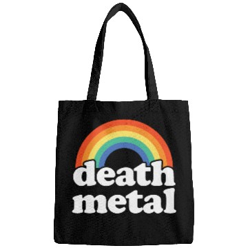 Discover Funny Death Metal Design: Rainbow Riot Bags