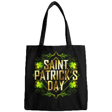 Discover Green Shamrock And Golden Lettered Saint Patricks Bags