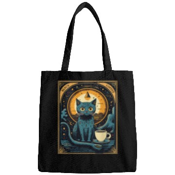 Discover Black Coffee Cat Tarot Card Occult Bags