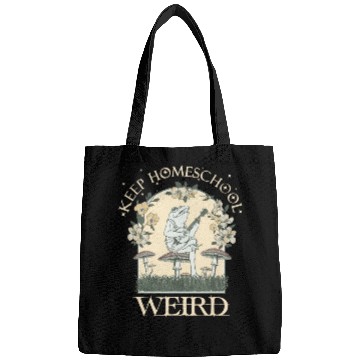 Discover Retro Keep Homeschool Weird Mom Frog Cottagecore Bags