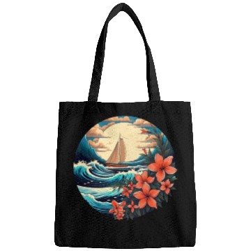 Discover Sailing Ship Sailing Orchids Flowers Sailboat Bags