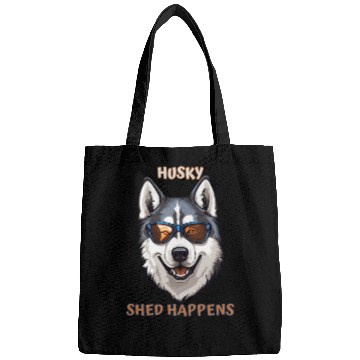 Discover Funny Cute Beautiful Siberian Husky Dog Design Bags