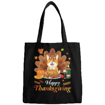 Discover Corgi Turkey Costume Wine Pie Pumpkin Happy Bags