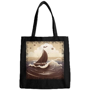 Discover Chocolate Brown Dinghy on Rough Seas Bags