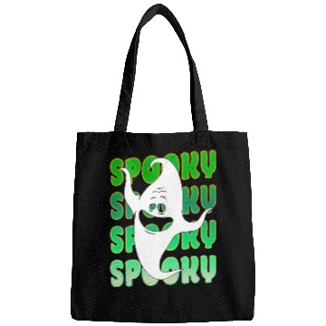 Discover Spooky Halloween Ghost Green Bags