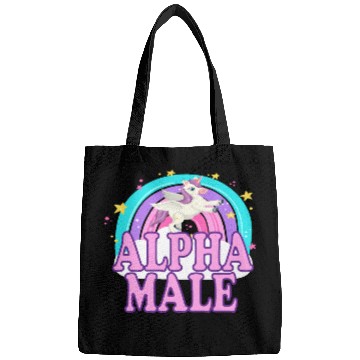 Discover Ironic Alpha Male Unicorn Rainbow Funny Bags