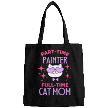 Discover Funny Painter Mom Cat Lover Bags