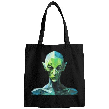 Discover Green Alien in Polygon Style Bags