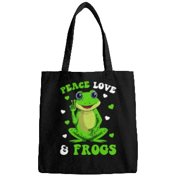 Discover Peace Love Frogs Lover Frog Kids Girls Women Bags