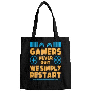 Discover Gamers Never Quit We Simply Restart Typography Bags