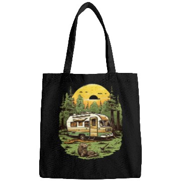 Discover Camping, sunset, nature, freedom, gift Bags