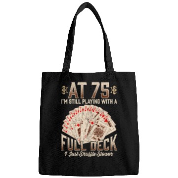 Discover 75th 75 Poker Playing Card Saying Bags