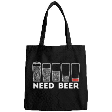 Discover Need Beer Low Battery Alcohol Joke Bags