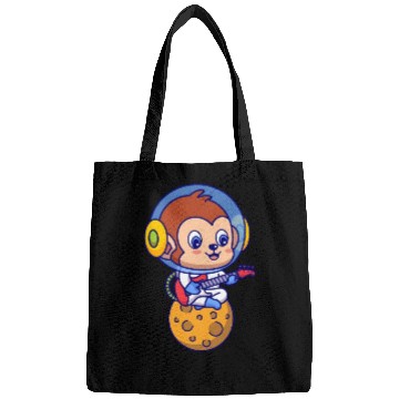 Discover Monkey Astronaut Playing Guitar Bags