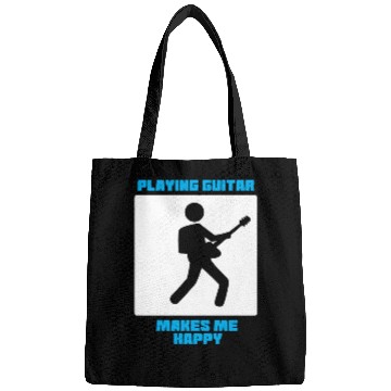 Discover Playing Guitar Makes Me Happy Bags