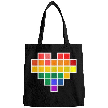 Discover Rainbow Pixel heart Bags