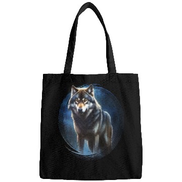 Discover Wolf in the moonlight Bags