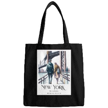 Discover Watercolor painting loving couple in New York City Bags