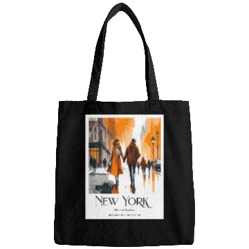 Discover Watercolor painting loving couple in New York City Bags