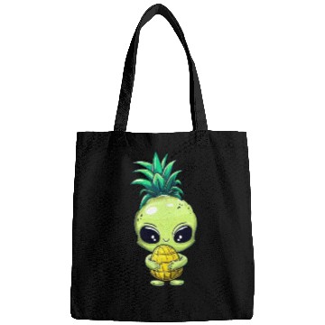 Discover Pineapple-Hair Alien: Green & Funny Bags