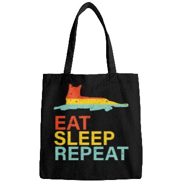 Discover Vintage Cat Life Eat Sleep Repeat Bags