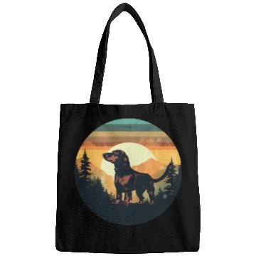 Discover Sunset Serenity: Vintage Dachshund Silhouette Bags