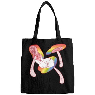 Discover LGBT FLAG BUNNY MUSHROOM (rainbow) Bags