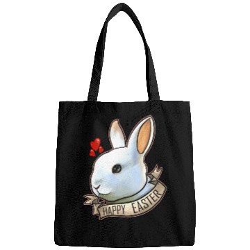 Discover Realistic Happy Easter Bunny Head With Hearts On Bags