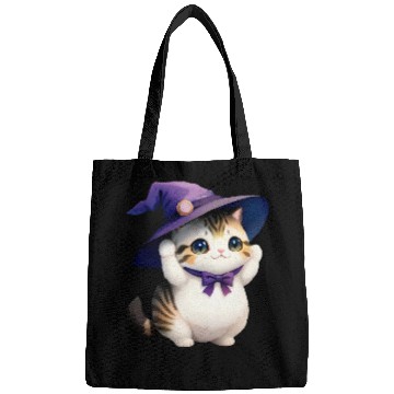 Discover Cute Watercolor Witch Cat Bags