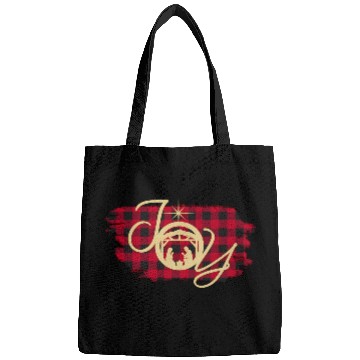 Discover Joy In A Ger Nativity Jesus Birth Buffalo Plaid Bags