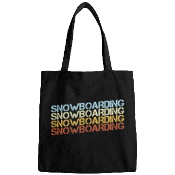 Discover Retro Snowboarding Typography Bags
