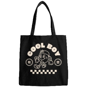 Discover Beige Retro Mascot Cool Boy Bags