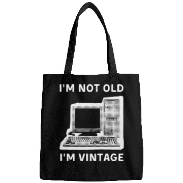 Discover I'm Not Old. I'm Vintage Computer Dot Halftone Bags