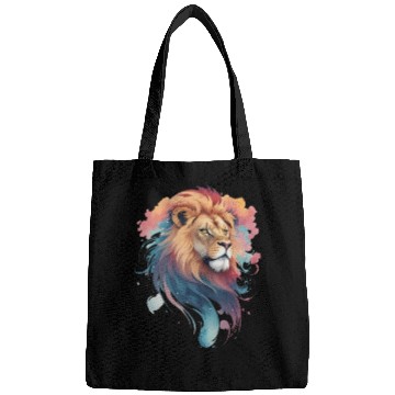 Discover Pastel Majesty: Lion Head in Watercolor Bags