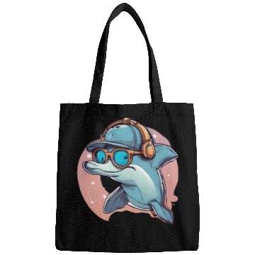 Discover funny dolphin Bags