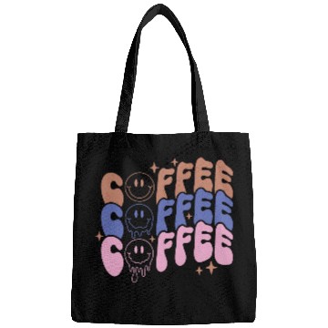 Discover Coffee Melting Face Coffee Lover Typography Bags