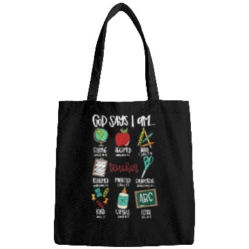 Discover God Says I Am Teacher Bags