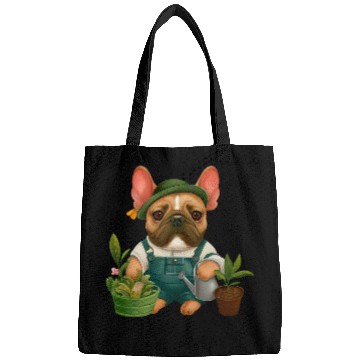 Discover Frenchie The Gardener Drawing Bags