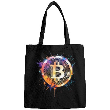Discover Bitcoin crypto colorful logo Bags