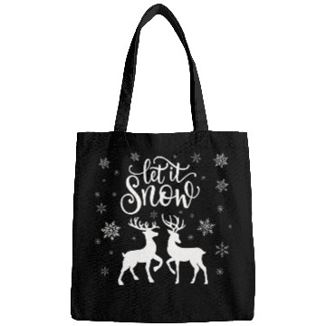 Discover Let It Snow With Deer And Snowflakes Bags