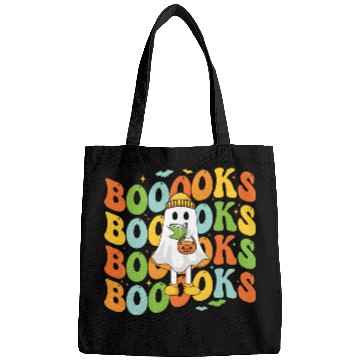 Discover Booooks Cute Ghost Reading A Book Funny Book Lover Bags