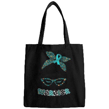 Discover Cervical Cancer Warrior Messy Bun Girl Design Bags