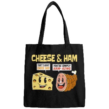 Discover Cheese and Ham Funny Food Lover Design Bags