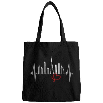 Discover Dubai Skyline Heartbeat Burj Khalifa Silhouette Bags