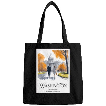 Discover Watercolor painting loving couple in Washington DC Bags