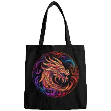 Discover Logo dragon pattern circle pentel color Bags