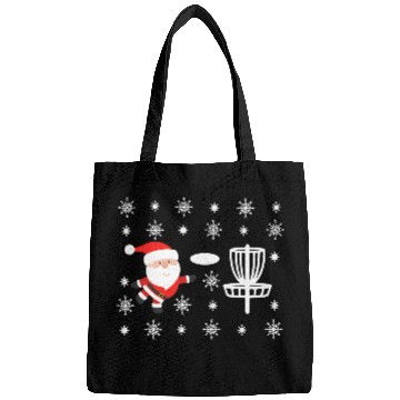 Discover Santa Claus Playing Disc Golf Ugly Christmas T Shi Bags