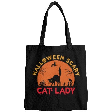 Discover Helloween Scary Cat Lady Bags