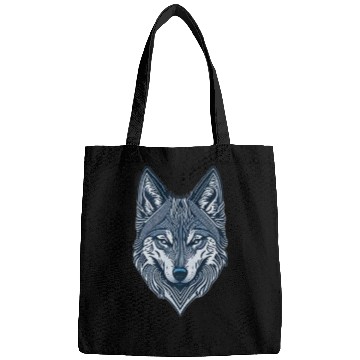 Discover Beautiful wolf face Bags