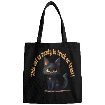 Discover This Cat Is Ready To Trick or Treat, Halloween, Bags